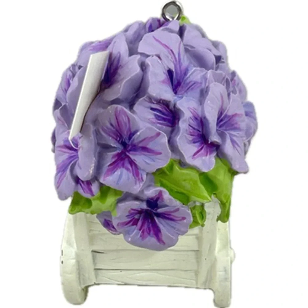 Hallmark Pansies Stand For Thoughts 2014 Keepsake Ornament OS Purple Flower Cart
